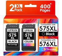 UPRIIN PG-575XL CL-576XL Cartuchos Compatibles para Canon 575 576 XL | Negro y Color, para Canon Pixma TS3750i TS3751i TR4755i TR4756i TS3752i TS3550i TS3551i TR4750i TR4751i, 2 Pack