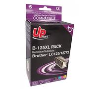 Uprint - Cartuchos de tinta compatibles con Brother LC125/127 XL, (2 negros, 1 cian, 1 magenta, 1 amarillo), de gran capacidad, económico y de calidad, sustituyen a los cartuchos originales