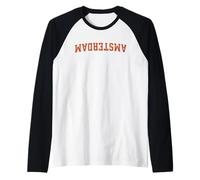 Upside Down Holland City Nombre Amsterdam Camiseta Manga Raglan