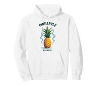 Upside Down Pineapple Express Tropical Retro Vibes Sudadera con Capucha, Unisex para Adultos, Blanco, XL