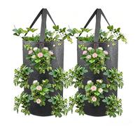 Upside Down Strawberry Planter - Hanging Garden Pot | Breathable Fabric Material with Space Saving Design, Easy Watering System Supporting Healthy Root Development, Balcony Patio Use