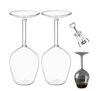 Upside Down Wine Glass - Hand-Blown Lead-Free Glass with 14oz Capacity,Unique Inverted Design,for Anniversaries,Birthdays,Christmas & Parties (2PCS)