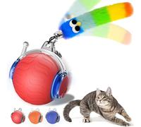 UPSKY Pelota de juguete interactiva para gatos de interior, juguete eléctrico de movimiento automático, 3 modos de velocidad, juguetes inteligentes para gatitos con sonidos, recargable por USB para
