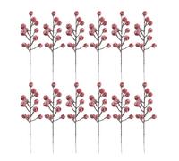 UPSTORE 12 tallos artificiales de bayas de acebo de 7.8 pulgadas, púas de spray con bayas rojas como nieve para decoración de árbol de Navidad, San Valentín, manualidades, boda, fiesta, invierno