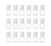 Upstore 24 botellas vacías de plástico transparente de 5 ml recargables con tapa abatible para champú, gel de baño, loción, crema, tóner, aceite esencial