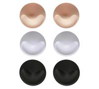 UPSTORE 3 Pares de Almohadillas Redondas para Brasier, extraíbles y Lavables, Insertos Invisibles, Almohadilla Push up para Bikini, Traje de baño, Yoga, Brasier Deportivo, Nude+Negro+Blanco, 12 x