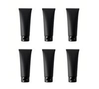 Upstore 6 botellas de viaje de plástico negro de 100 ml, tubos suaves recargables con tapa superior abatible para champú, loción, artículos de tocador, maquillaje, almacenamiento de cosméticos