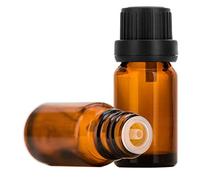 Upstore Botellas de vidrio, ámbar, frascos para envasar aceite esencial, con orificio reducido y tapón de rosca de color negro, productos químicos, recipientes para almacenamiento, 3 unidades