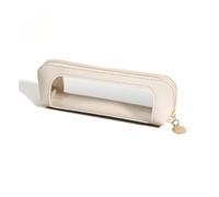 UPSTORE Pequeña bolsa de maquillaje transparente de piel sintética con cremallera, portátil, estuche de viaje para brochas de maquillaje para mujeres y niñas, almacenamiento de artículos de tocador
