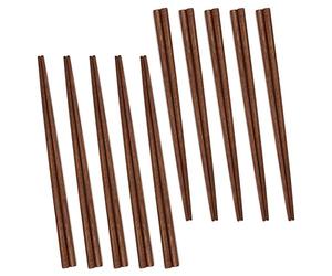 UPTALY 10 Pares Palillos de Madera de Nogal Negro (23 cm), Juego de Palillos para Picar Reutilizables Naturales, Ligeros, de Punta Gruesa, para Arroz, Fideos Chinos, Ramen Coreano, Pho Vietnamita