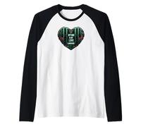 Uptime Is My Love Language IT Server Tech Admin Heart Camiseta Manga Raglan
