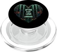 Uptime Is My Love Language IT Server Tech Admin Heart PopSockets PopGrip para MagSafe
