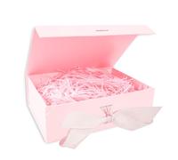 Uptotop - Caja de regalo con tapa para regalos, 10.2 x 7.5 x 3.2 pulgadas con cinta y cierre magnético, ideal para Navidad, Año Nuevo, boda, cumpleaños, padrino, exhibición de regalos y embalaje,