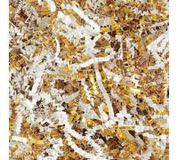 Uptotop Relleno de papel para envolver regalos, cesta, cumpleaños, boda, Navidad, Día de Acción de Gracias, Día de la Madre, 118 ml, color blanco y dorado