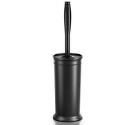 UPTRONIC Cepillo de Inodoro, Cepillo de Inodoro con Mango extralargo, cerdas duraderas, Limpiador de Inodoro y Soporte Cubierto para Limpieza de baño (Negro, 1 Juego)