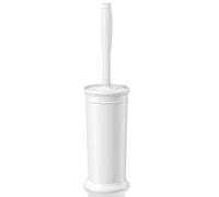 UPTRONIC Escobilla de Inodoro, Cepillo de Inodoro con Mango extralargo, cerdas duraderas, Limpiador de Inodoro y Soporte Cubierto para Limpieza de baño (Blanco, 1 Juego)