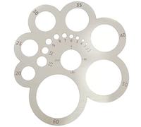 UPTTHOW Herramienta redonda de corte de cuero, cortador de esquinas, plantilla de dibujo circular, regla de metal de acero inoxidable para manualidades, carpintería, costura, suministros de