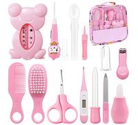 Uptvin 13 piezas Accesorios para el Cuidado del Bebé, kit de cuidado del bebé nacer, kit de salud para bebés para bebés recién nacidos,Set Para Cuidado Del Bebé para Niñas y Niños (rosado 13 piezas)