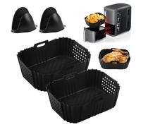 UptVin 2 moldes de silicona Airfryer para Ninja Double Stack SL400 SL401 9,5 L, accesorios para freidora de aire caliente, inserto de silicona con mango de silicona para Foodi Max Dual Zone