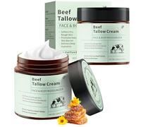 UptVin 2Pcs Beef Tallow Crema 120 g, Sebo de Res para la Piel, Hidratante Natural, Bálsamo Orgánico de Sebo y Miel, Hidratación Profunda para Rostro y Cuerpo