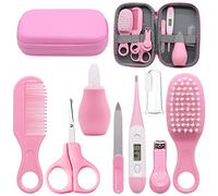 Uptvin 8 piezas Accesorios para el Cuidado del Bebé, kit de cuidado del bebé nacer, kit de salud para bebés para bebés recién nacidos,Set Para Cuidado Del Bebé para Niñas y Niños Regalos (rosado)