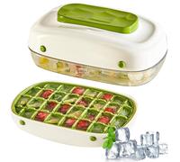 UptVin Cubiteras para Hielo con Tapa, Moldes de Hielo de Grado Alimenticio Liberación Rápida de Todos los Cubitos en un Segundo, 32 Ice Cube Tray para Cócteles, Whisky, Café (Verde)
