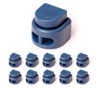 UpUGo - 10 cierres de resorte con doble orificio para cordones de zapatos, ropa y bolsos (azul marino)