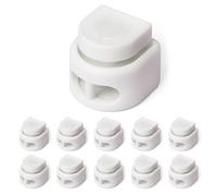 UpUGo - 10 cierres de resorte con doble orificio para cordones de zapatos, ropa y bolsos (blanco)