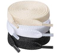 UpUGo 3 Pares de Cordones, Cordones Planos de 8 mm de Ancho Para Zapatillas Deportivas, Correr, Adultos