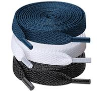 UpUGo 3 Pares de Cordones, Cordones Planos de 8 mm de Ancho Para Zapatillas Deportivas, Correr, Adultos