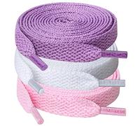 UpUGo 3 Pares de Cordones, Cordones Planos de 8 mm de Ancho Para Zapatillas Deportivas, Correr, Adultos