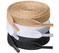 UpUGo 3 Pares de Cordones, Cordones Planos de 8 mm de Ancho Para Zapatillas Deportivas, Correr, Adultos