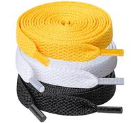 UpUGo 3 Pares de Cordones, Cordones Planos de 8 mm de Ancho Para Zapatillas Deportivas, Correr, Adultos