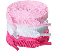 UpUGo 3 Pares de Cordones, Cordones Planos de 8 mm de Ancho Para Zapatillas Deportivas, Correr, Adultos