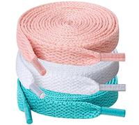 UpUGo 3 Pares de Cordones, Cordones Planos de 8 mm de Ancho Para Zapatillas Deportivas, Correr, Adultos