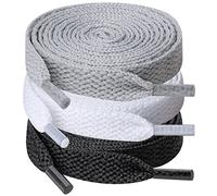 UpUGo 3 Pares de Cordones, Cordones Planos de 8 mm de Ancho Para Zapatillas Deportivas, Correr, Adultos