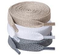 UpUGo 3 Pares de Cordones, Cordones Planos de 8 mm de Ancho Para Zapatillas Deportivas, Correr, Adultos