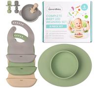 Upward Baby Led Weaning Supplies - Suction Plates for Baby - Spoons Self Feeding 6 months, Suction Bowls & Silicone Plates - Toddler Plates and Bowls Set Eating - First Stage BLW Utensils 6-12 Months