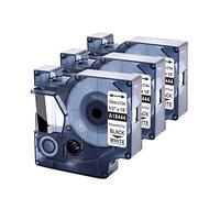Upwinning 18444 Compatible con Dymo Rhino Cinta 12mm x 5.5m Blanco, 3x