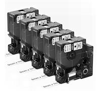 Upwinning 40913 9mm x 7m Compatible para Dymo D1 Cinta 9 mm 40913 S0720680 A40913 Negro sobre Blanco, Recambio D1 9mm x 7m para Dymo LabelManager 160 210D 360D 280 640CB PnP LabelPoint 300 350, 5x