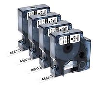 Upwinning 45013 A45013 S0720530 Compatible Cintas para Dymo D1 12mm x 7m Black White Recambio D1 Cinta Negro sobre Blanco per Dymo Labelmanager 160 210D 260P 280 360D 420P 640CB LabelPoint 150, 4x