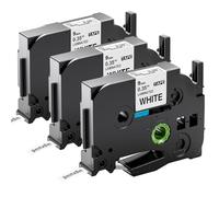 Upwinning TZe-221 TZe221 TZ Tape 9mm 0.35 Cinta Negro sobre Blanco, 3x | Compatible para Brother P touch Cinta 9mm x 8m compatible para Brother P-touch 1000 1010 H100lb H105 H110 D210