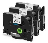 Upwinning TZe-231 12mm Compatible con Brother P-touch 12mm 0.47 Cinta de Etiquetas TZe-231 TZe231 TZe 231 Laminado Blanco Para Brother P-Touch Cube H110 PTH100 H101C H105 E110 H107B 900 1000, 3x