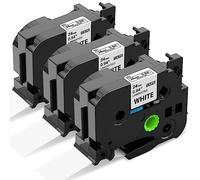 Upwinning TZE-251 Cinta 24 mm Compatible con Brother P Touch Cinta 24 mm x 8 m TZE 251 Tz251 Aze 251 Laminado Blanco Compatible para Ptouch Cube P710BTZG1 D600VP P700 P750W 2430 E550W P750W D610BT, 3x