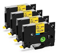 Upwinning Tze-631 12mm Cinta Amarillo Compatible con Brother P touch TZe-631 TZe631 12mm x 8m Negro sobre Amarillo Etiquetas para Impresora Brother P-touch E110 H105 H100LB D200 D210 D400 P700 Cube