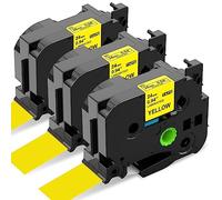 Upwinning TZe-651 24 mm Amarillo compatible para Brother P Touch Cinta 24mm Amarillo, compatible para Brother P-touch Cube P710BTZG1 D600VP P700 P750W 2430 E550W P750W D610BT, 3 unidades