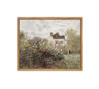 UPWOIGH Arte de pared enmarcado vintage, 30,5 x 40,6 cm, póster artístico de Claude Monet, pintura impresionista, pintura al óleo de jardín de rosas, paisaje de verano apagado para sala de estar,