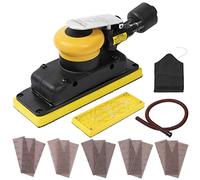 UPWOOD Lijadora orbital de aire de vacío automático de 3 x 8 pulgadas, órbita de 70 mm x 198 mm, órbita de 1/8 pulgadas, 10.000 Max OPM estilo bolsa de polvo con 1 almohadilla de gancho