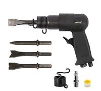 UPWOOD UW-AH150 Kit de martillo neumático de barril corto con retenedor de cambio rápido y 4 cinceles, carrera de 1-5/8 pulgadas, 4500 BPM, peso ligero