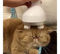 Upxiang Masajeador de cuero cabelludo eléctrico Cat Pet para el crecimiento del cabello, masajeador de gato, máquina automática, 4 cabezas con 76 nodos
